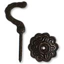 Rosette Black Antique Tie Back Hook