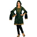 Black Colored Churidar With Bell Bottom Sleeves