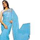 Embroidered Saree In Blue Color