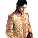 Full Embroidered Sherwani In Cream Color