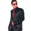 Designer Suit In Black Color With Vertical Stripes