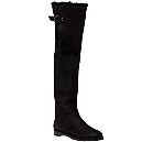 Flat Coarse Metallic Suede Flat Black Boot