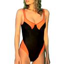 Swim Suit in Black and Orange color