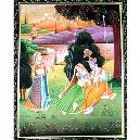 Handmade Paintings With Radha Krishna Figures