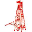 Aluminium Cage Tower Ladder With Big Wheels