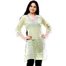 Pink Colour Embroidered Lime Green Kurti