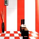 Floor Tile With Red And White Combination Blocks