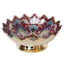 Hand Made Brass Embossed Glittered Multi Colored Bowl