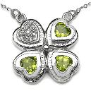 Peridot & White Cubic Zircon Studded Silver Pendant