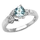 Blue Topaz & White Topaz Studded Silver Ring