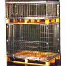 Stackable Retention Cages for Wooden Pallet