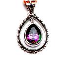 Gemstone Studded Silver Quartz Pendant