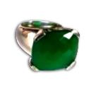 Silver Plated Stark Green Gemstone Rings