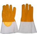 Golden Yellow Color Cow Split Leather Glove