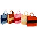 Jute made Rectangular Shaped Patchwork Bag