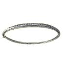 14 Kt White Gold Round Diamond Bangle