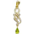 Peridot And Diamond Studded Yellow Gold Pendant