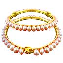 White Peach Pearl Bangles