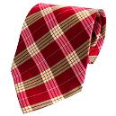 Vibrant Red and Soft Gold Checked Tie