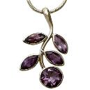 Purple Color Stone Studded Sterling Silver Pendant