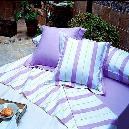 Violet Colored Strip Designed Bed Spread