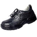 Black Leather Safety Shoe With Poly Urethane Sole