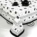 Black/ White Floral Printed Table Linen