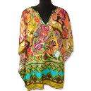 V-Neck Abstract Designed Kaftan