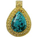 Stone Studded Gold Plated Pendant