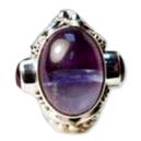 Gem Stone studded Silver Ring