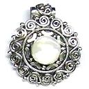 White Stone Studded Silver Pendant