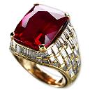 Ruby Studded Gold Ring