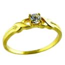 Solitaire Diamond Studded Gold Ring