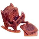 Chair Shaped Wooden Coaster Holder