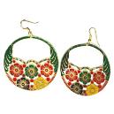 Floral Carved Designer Metal Earring