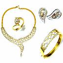 Diamond Studded Gold Jewellery Set