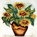 Colourful Flower Pot Canvas Painting