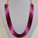 Shaded Ruby Beaded Necklace