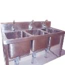 Stainless Steel Three Sink Unit