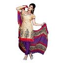 Designer Salwar Kameez With Cotton Bottom