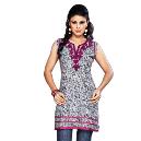 Sleeveless Printed Embroidery Kurti