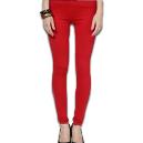 Cotton Made Stretchable Red Leggings