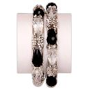 White/ Black Stone Studded Bangle Set