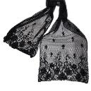 Black Lace Designed Floral Stole