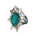 Green Stone Studded Designer Ring