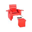 Red Coloured Manicure Pedicure Chair