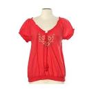 Red Coloured Short Sleeve Top For Women