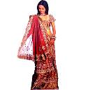 Red Grand Bridal Brocade Saree