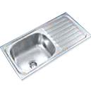 Stainless Steel Rectangular Single Bowl With Drain Board Sink