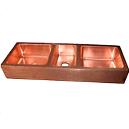 Hammered Front Copper Farmhouse Kitchen Sink With 53 Inch W X 19 Inch D X 10 Inch H Dimension